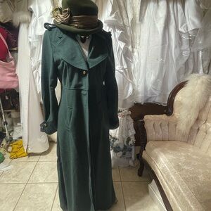 New long army green coat